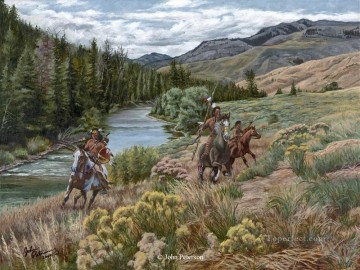  western Oil Painting - western American Indians 76